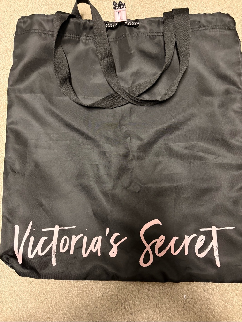 2 For $18 Sale ~ Victoria's Secret Black Tote with Pink Script Logo
